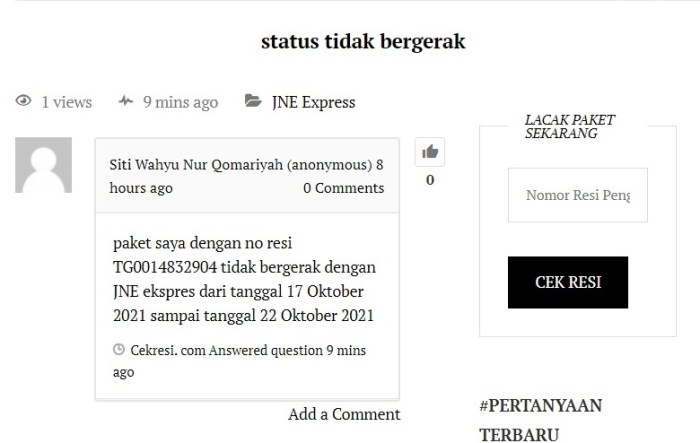 Jne resi paket diterima pernah palsu tulis keterangan komplain cepat